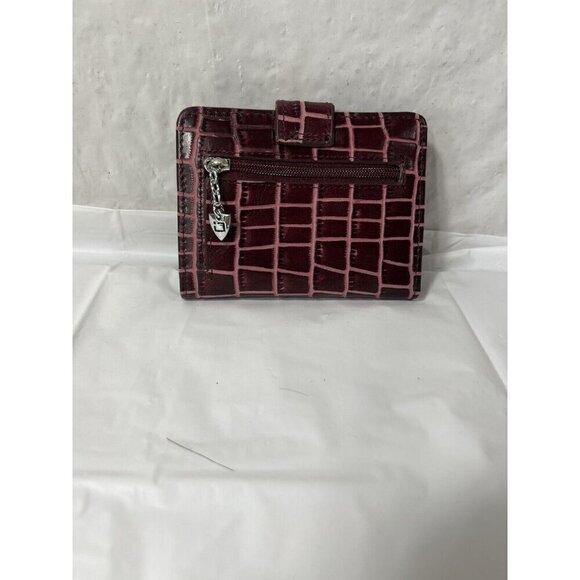 Identity Stronghold Womens Wallet Croc Print Leather Bifold Organizer - Picture 3 of 16